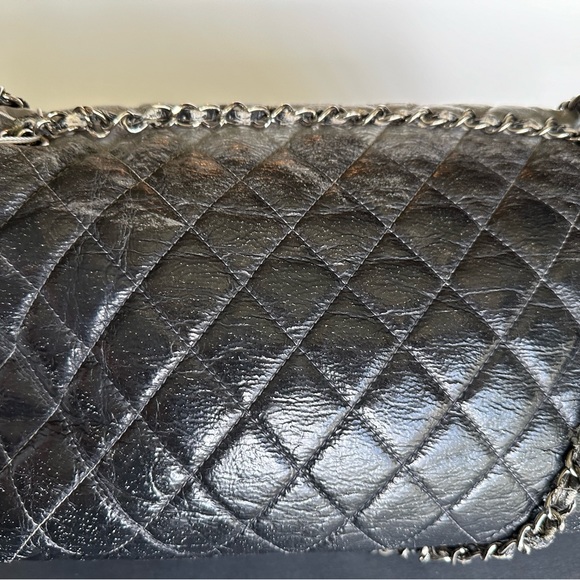 [SOLD] Chanel Vinyl Quilted Jumbo Melrose Degrade Flap Bag - Picture 12 of 16